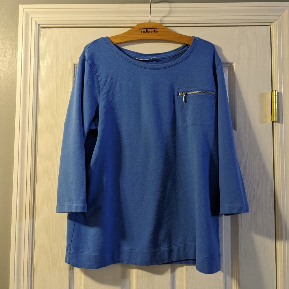 4/$25! Croft & Barrow 3/4 Length Blue Sweatshirt - Sz L
